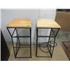Image 1 : Pair of Wood and Metal Plant Stand/Accent Tables