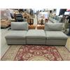 Image 1 : 2 Piece Grey Sectional with Storage Ottoman