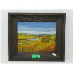 Vintage Original Oil Painting "Road to Dam Site"