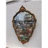 Image 1 : Vintage Crest Shaped Wall Mirror