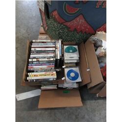 2 Boxes of DVDs and Music CDs