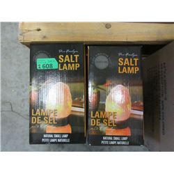 2 New 7" Natural  Salt Lamps with Bulbs & Cords