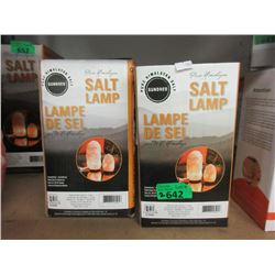 2 New 7  Natural Salt Lamps with Bulbs & Cords