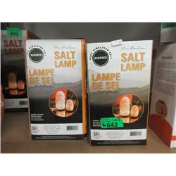 2 New 7  Natural Salt Lamps with Bulbs & Cords
