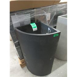 New Large Black Firconstone Corner Planter
