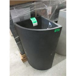 New Large Black Firconstone Corner Planter