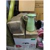 Image 1 : Case of 12 New Green Enameled Metal Vases