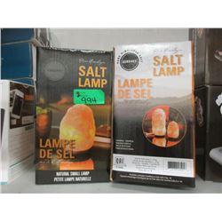 2 New Natural Salt Lamps with Bulbs