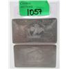 Image 1 : Two 1 Troy Oz. .999 Fine Titanium Buffalo Bars