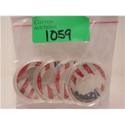 4 Silver Plated President "Donald J. Trump" Rounds