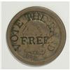 Image 1 : Vote The Land Free Counterstamped 1843 Large Cent. This 