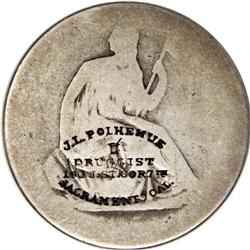 J.L. Polhemus Counterstamped Seated Half. A U.S. Seated 