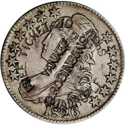 (1856-59) Yankee Robinson Counterstamped 1826 Bust Half 