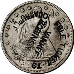 (1856-59) Counterstamped 1854 Arrows Seated Half Dollar 