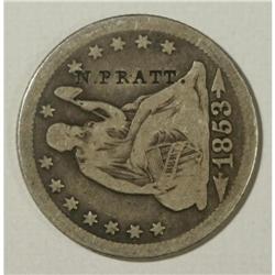 Counterstamped Listed Pair of Seated Liberty Quarters. 