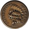 Image 1 : 1873-75 Ira C. Haskins Counterstamped Indian Cent, Amhe 