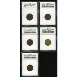 Five Civil War Store Cards ANACS. 