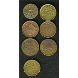 Seven Uncertified Civil War Store Cards. 