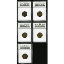 Five Civil War Store Cards ANACS. 