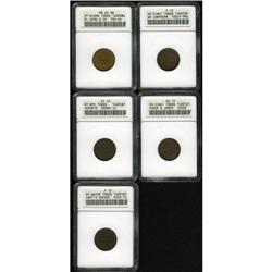Five Civil War Store Cards ANACS. 