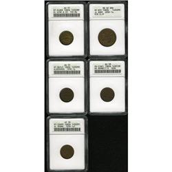 Five Civil War Store Cards ANACS. 