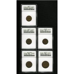 Five Civil War Store Cards ANACS. 