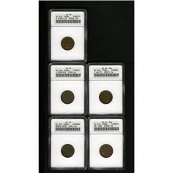 Five Civil War Store Cards ANACS. 