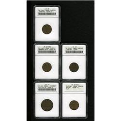 Five Civil War Store Cards ANACS. 