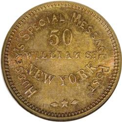 1863 Hussey''s Special Message Post, Fuld-NY-630AK-1a, 