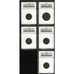 Five Civil War Store Cards ANACS. 