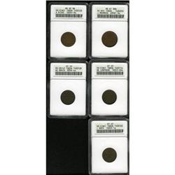 Five Civil War Store Cards ANACS. 