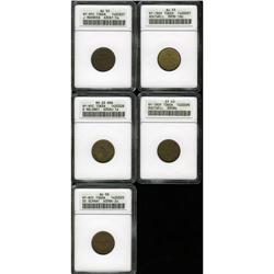 Five Civil War Store Cards ANACS. 