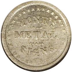 1863 Monk''s Metal Signs, Fuld-NY-630BB-4c, R.8, MS63 N 