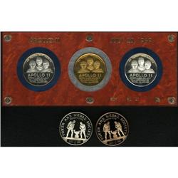 1969 Apollo 11 Three Piece Set and Two Piece Set of TAM 