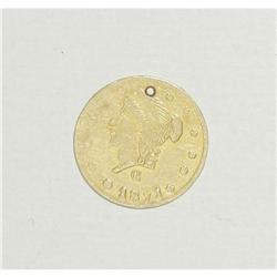 1871 Liberty Head Round Quarter Dollar MS XF45 Holed U 