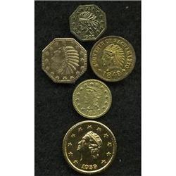 Miscellaneous Gold Tokens and Charms. Four California g 