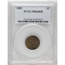 1882 1C PR66 Red and Brown PCGS. Superlative, deeply c 
