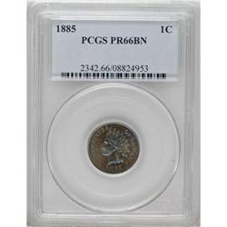 1885 1C PR66 Brown PCGS. The chocolate-brown surfaces 