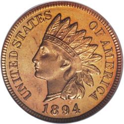 1894 1C PR65 Red Cameo PCGS. Light gold color dominate 