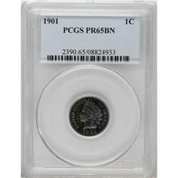 1901 1C PR65 Brown PCGS. Electric violet and blue over 
