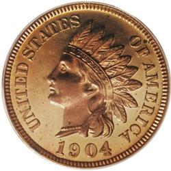 1904 1C PR65 Red Cameo PCGS. This bright yellow-gold e 