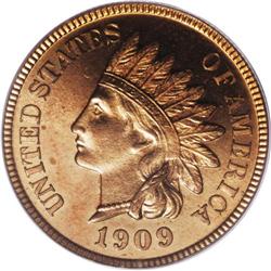 1909 1C Indian PR66 Red Cameo PCGS. Bright copper-gold 