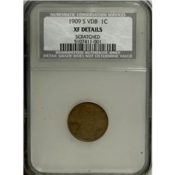 1909-S VDB 1C --Scratched--NCS. XF Details. Mintmark po 