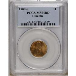1909-S 1C MS64 Red PCGS. Red, orange, violet, and the 