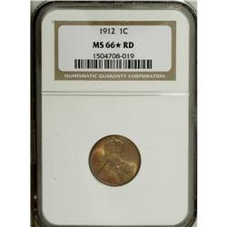 1912 1C MS66 S Red NGC. Vivid copper-orange with a sp 