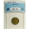 Image 1 : 1927-S 5C MS63 ANACS. Gold and lime-green predominate 
