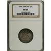 Image 3 : 1854 25C Arrows MS64 NGC. Apricot-gold, gunmetal-blue, 