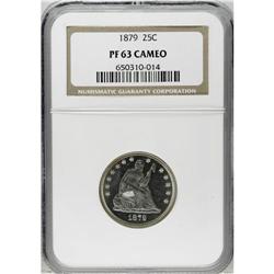 1879 25C PR63 Cameo NGC. Deeply reflective with a touc 