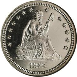 1884 25C PR67 Cameo NGC. There is no toning on either 