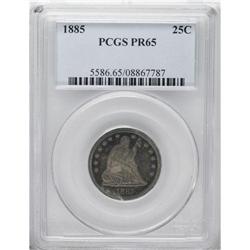 1885 25C PR65 PCGS. Electric blue peripheral toning fa 